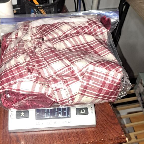 Bonnie Jean Red Ivory & Metallic Bow Front Plaid Dress with Cardigan Size 12 - Picture 14 of 14